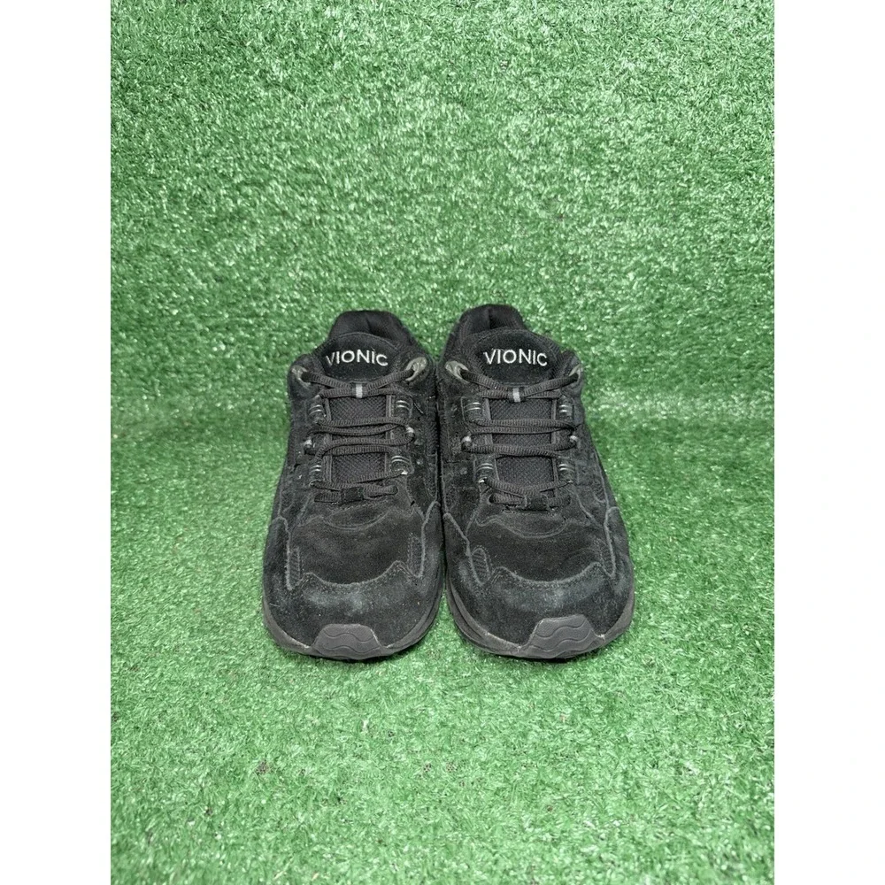 Vionic Shoes Womens Size 9 Walker Black Suede Walking Orthotic Support Sneakers